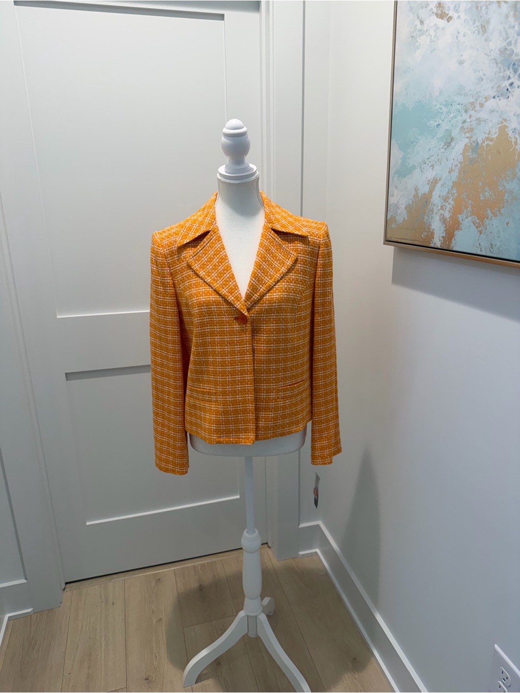 New Grace Dane Lewis Petite Calypso Orange Multi Tweed Vibrant Jacket Blazer 10p